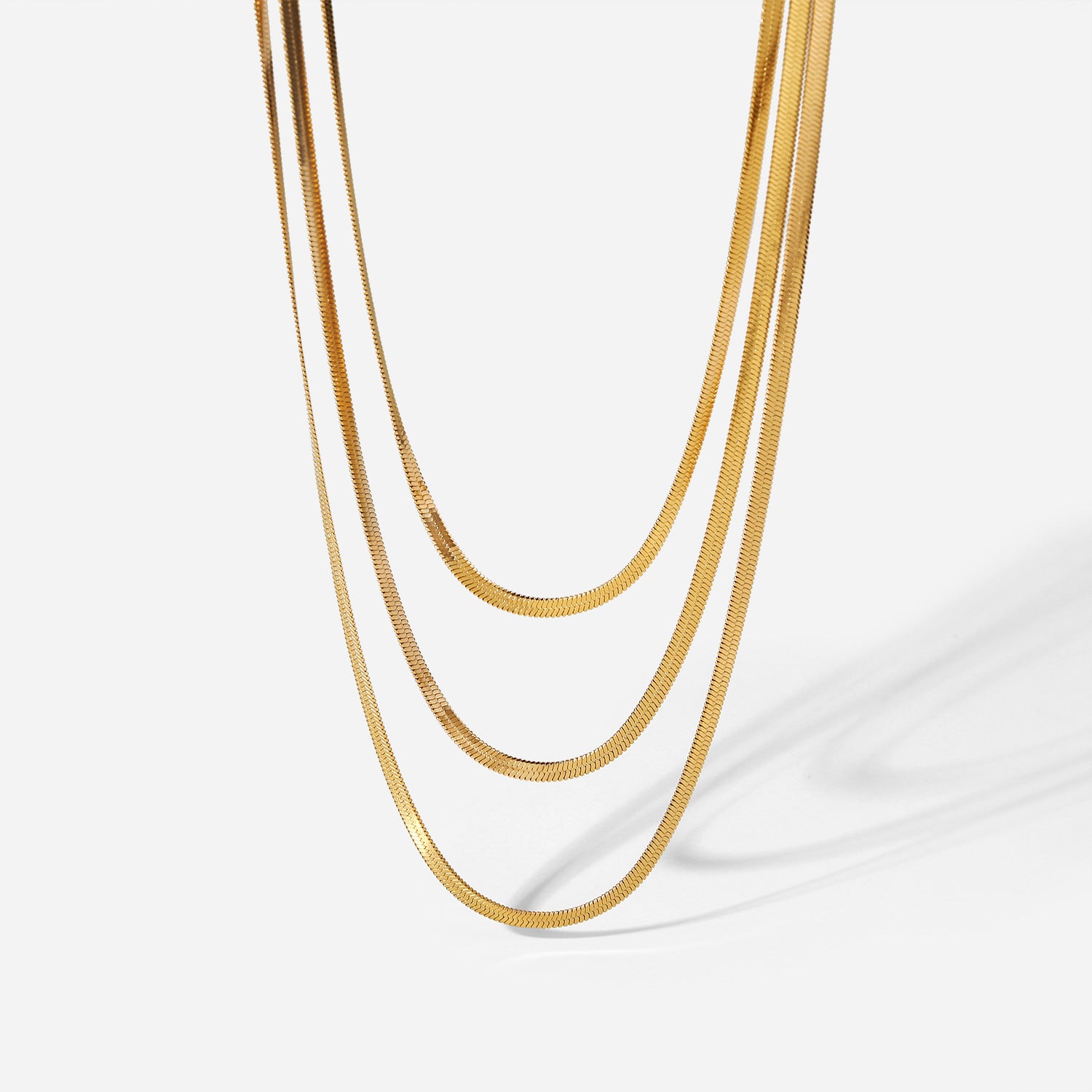 Herringbone Trio Layer Necklace