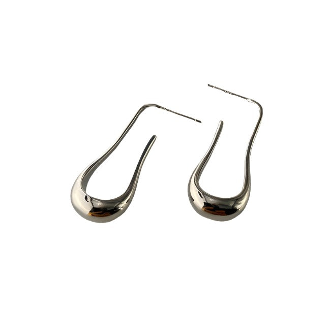 French Water Raindrop Silver Earrings-Ringified Jewelry