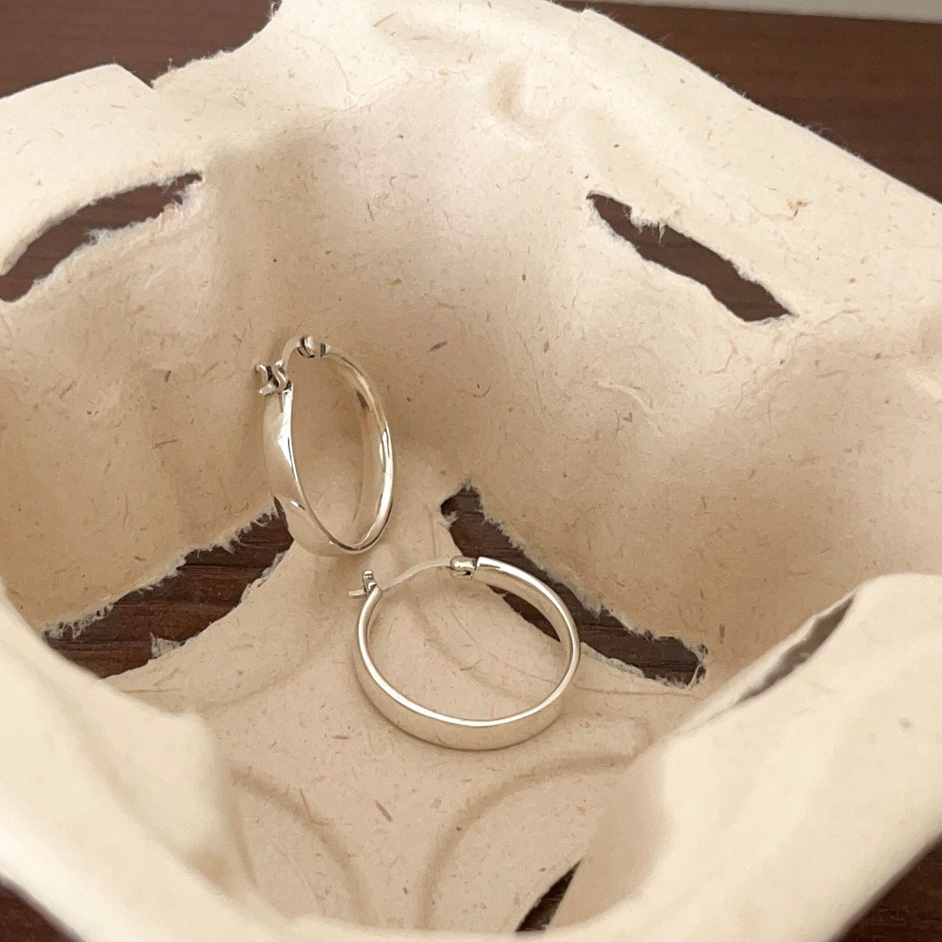 Simply Lovely Silver Hoop Earrings-Ringified Jewelry