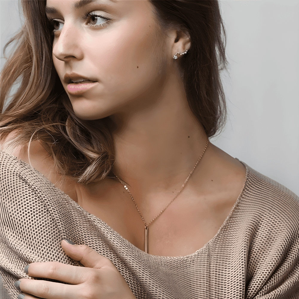 Delicate Heart Letter Bar Gold Necklace-Ringified Jewelry