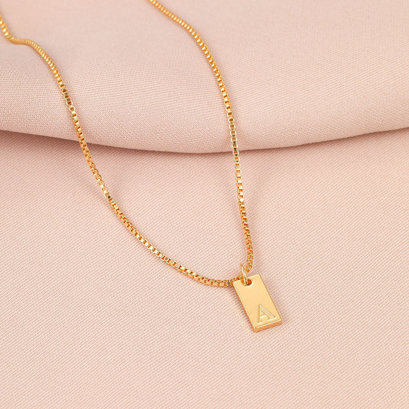 Gold Bar Letter Necklace-Ringified Jewelry