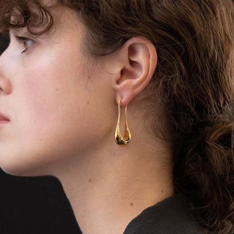 French Water Raindrop Silver Earrings-Ringified Jewelry