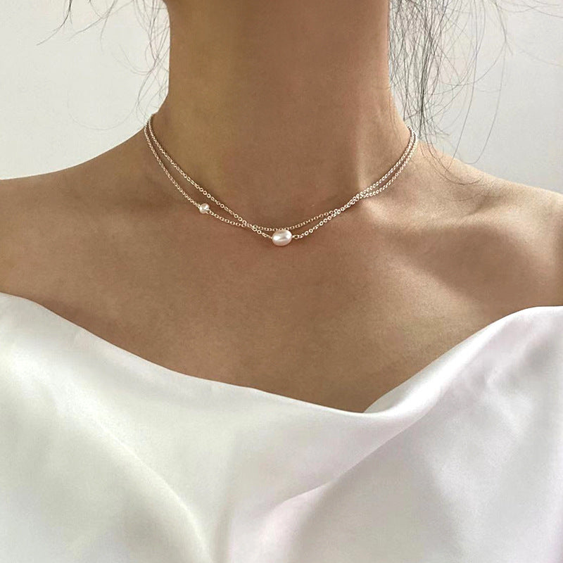 Freshwater Pearl 925 Layered Necklace-Ringified Jewelry