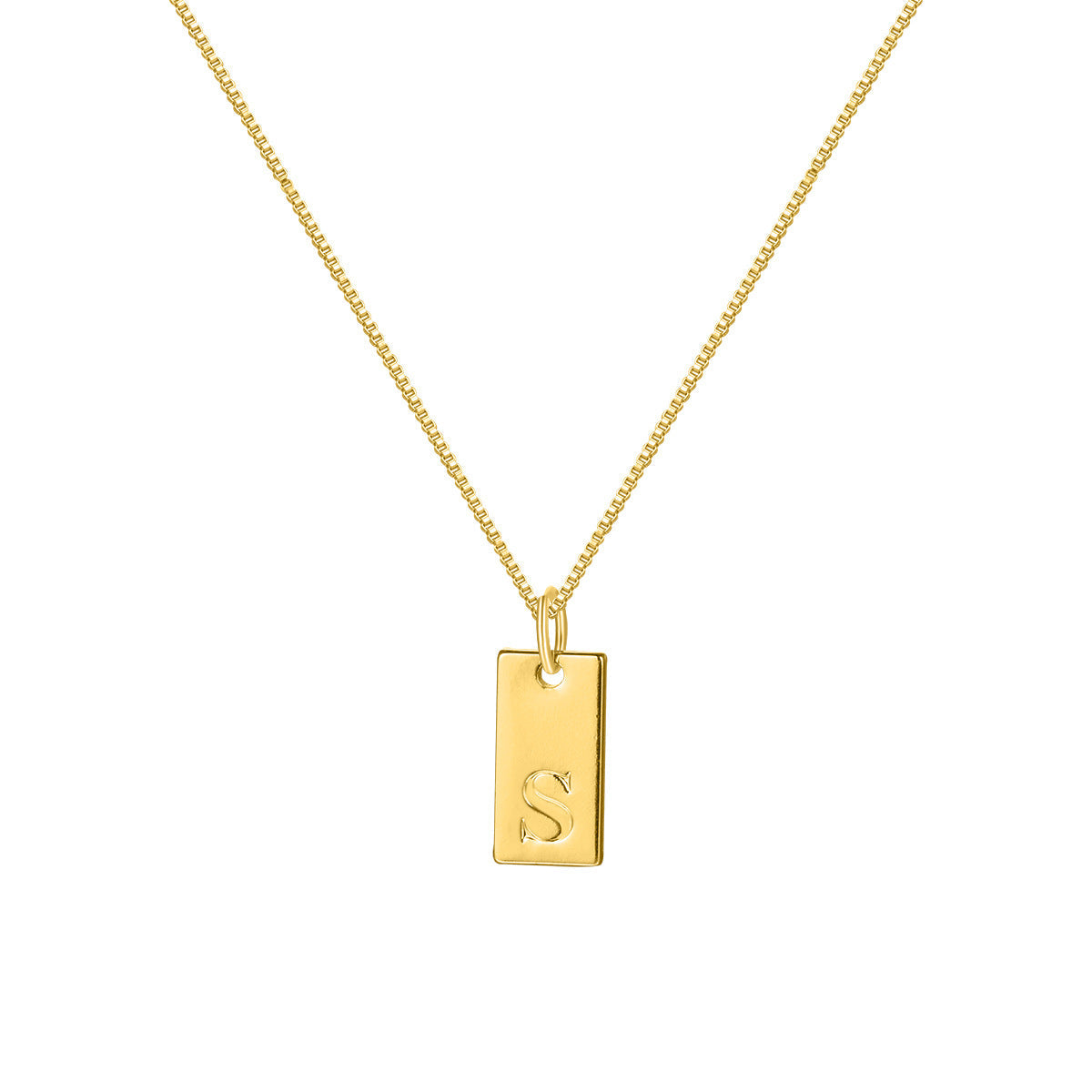 Gold Bar Letter Necklace