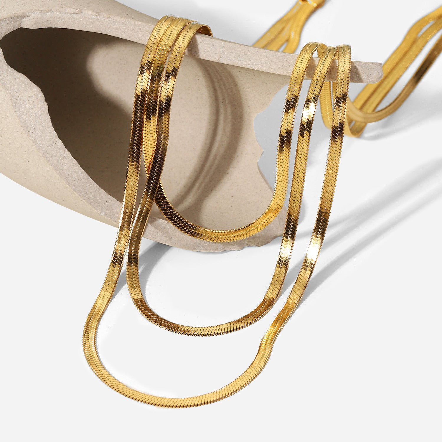 Herringbone Trio Layer Necklace