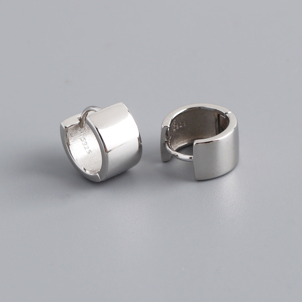 Minimalist White Gold Hoop Earrings-Ringified Jewelry