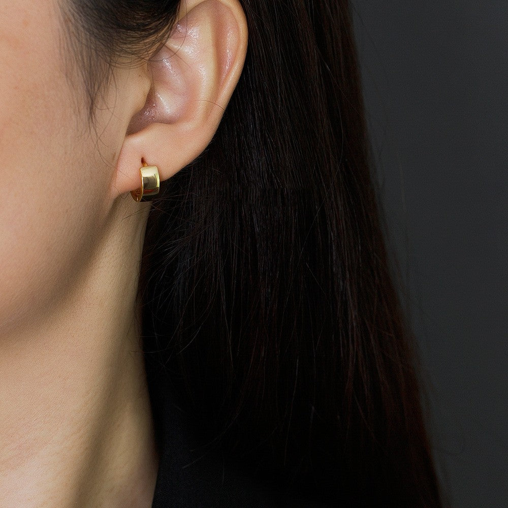 Minimalist White Gold Hoop Earrings-Ringified Jewelry