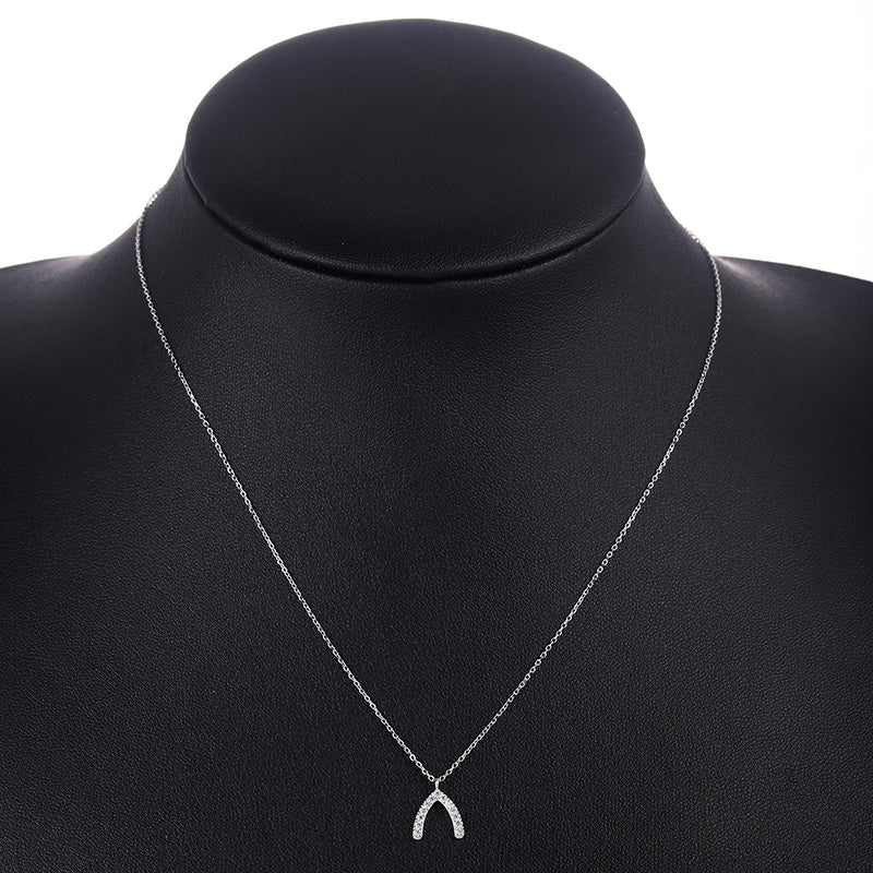 Wishbone Pave 925 Necklace-Ringified Jewelry