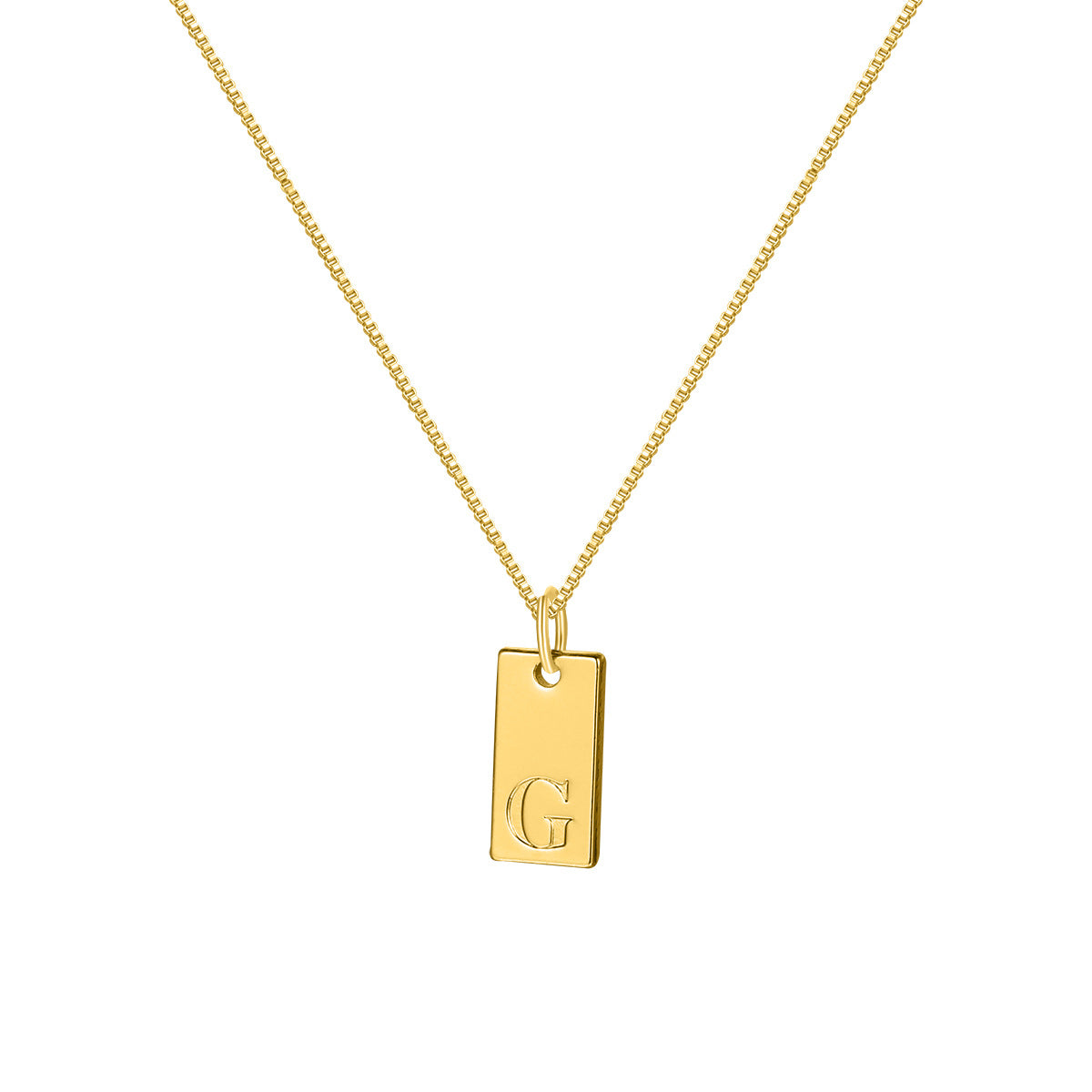 Gold Bar Letter Necklace