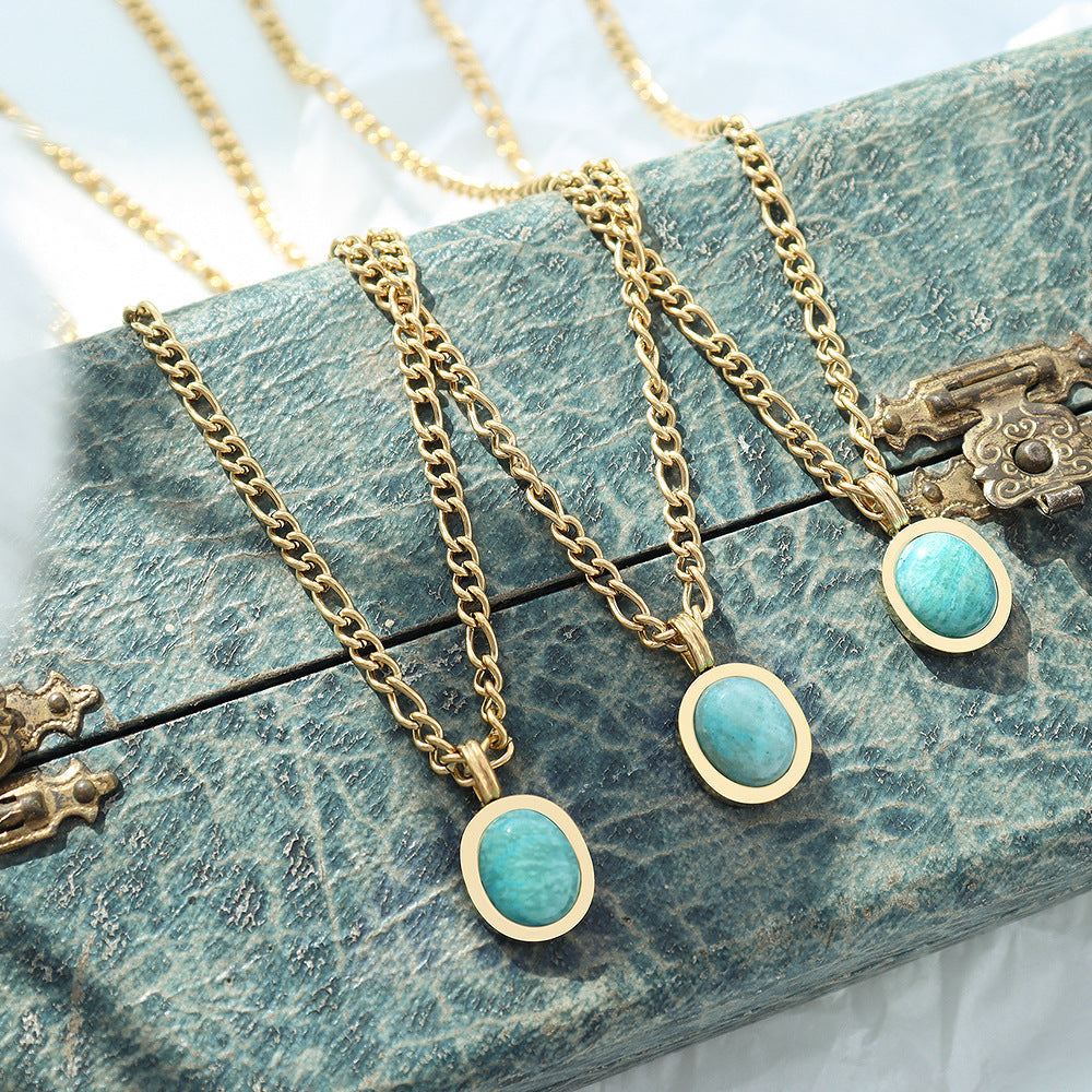 Amelia Tianhe Stone Gold Necklace-Ringified Jewelry