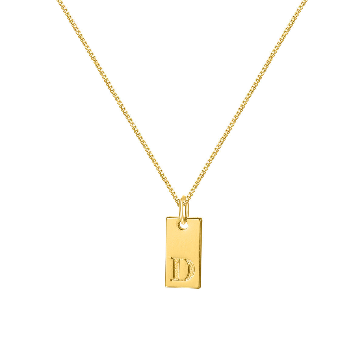 Gold Bar Letter Necklace-Ringified Jewelry