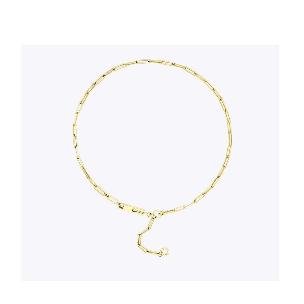 Italian Paperclip Gold Necklace-Ringified Jewelry