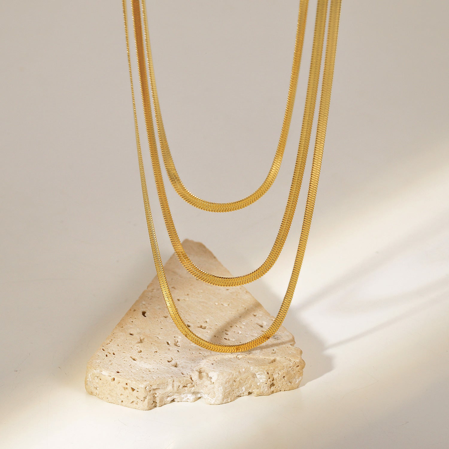 Herringbone Trio Layer Necklace