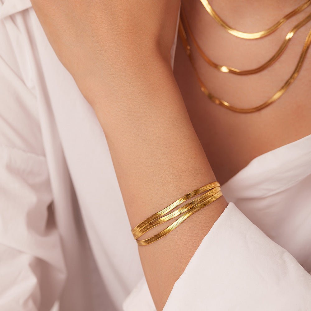 Herringbone Trio Layer Necklace