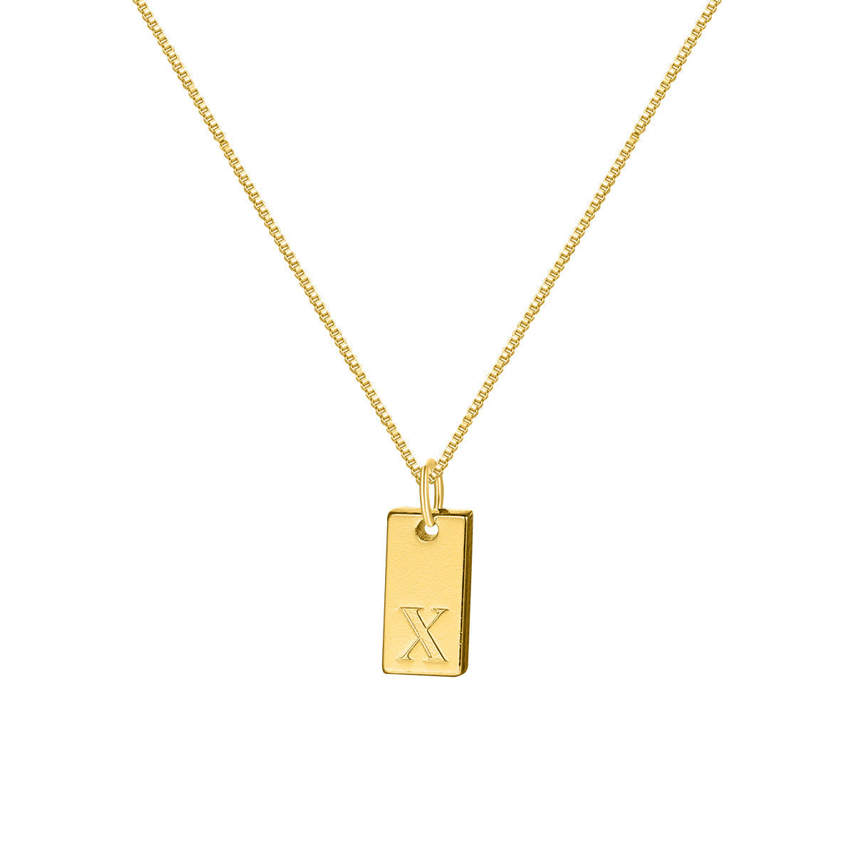 Gold Bar Letter Necklace