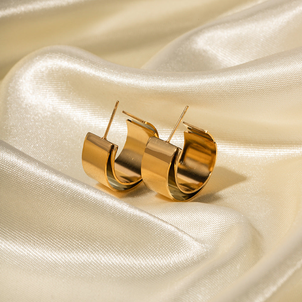 Double-Layer Glossy Hoop Earrings-Ringified Jewelry