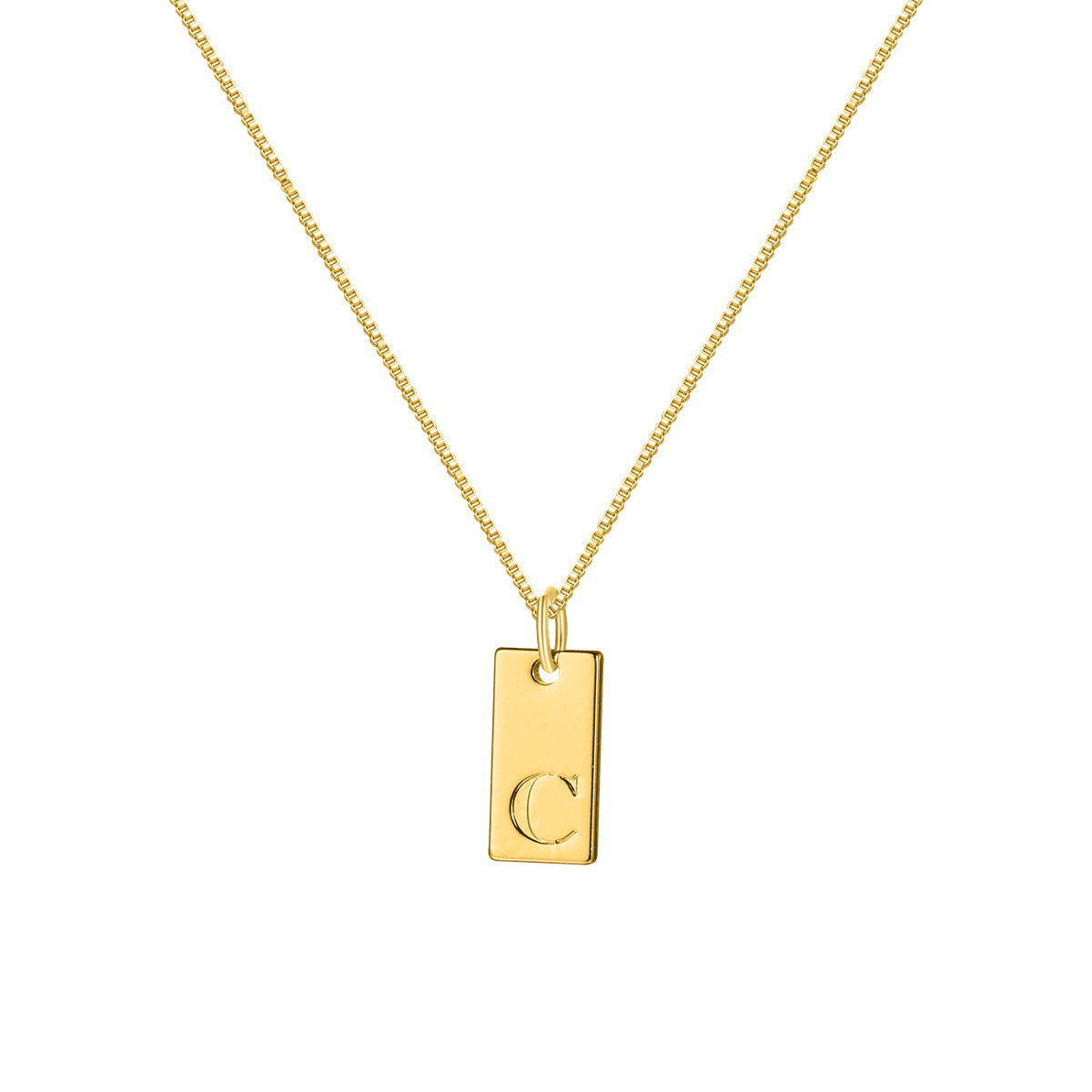Gold Bar Letter Necklace-Ringified Jewelry