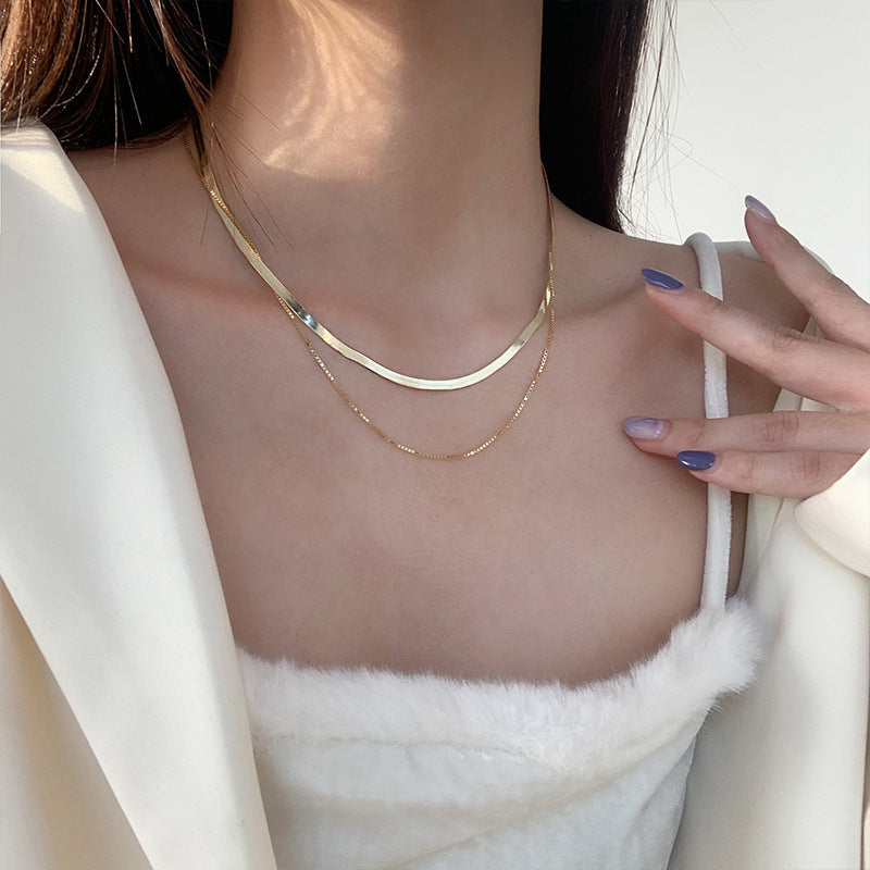 Double Trouble Herringbone Necklace Set-Ringified Jewelry