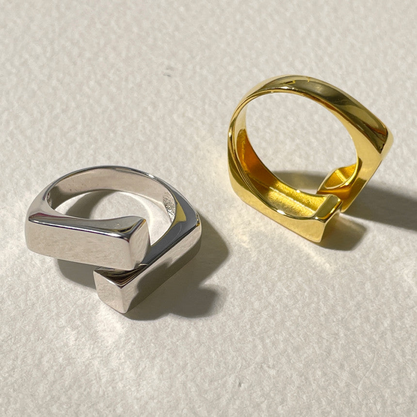 Hunky Block Gold Ring-Ringified Jewelry