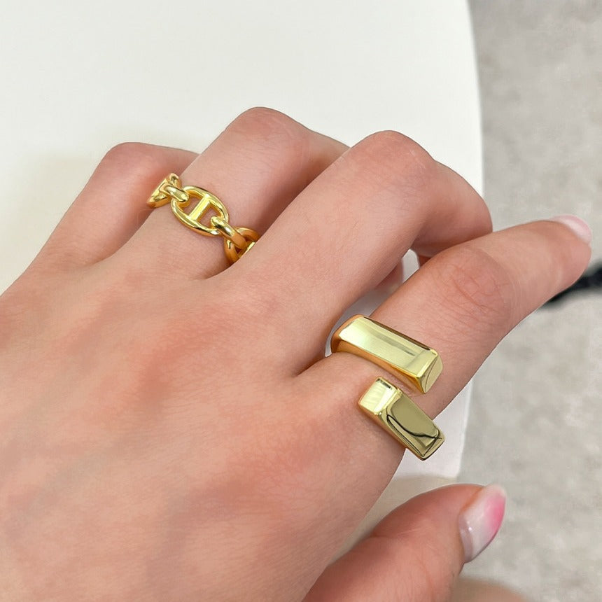 Hunky Block Silver Ring-Ringified Jewelry