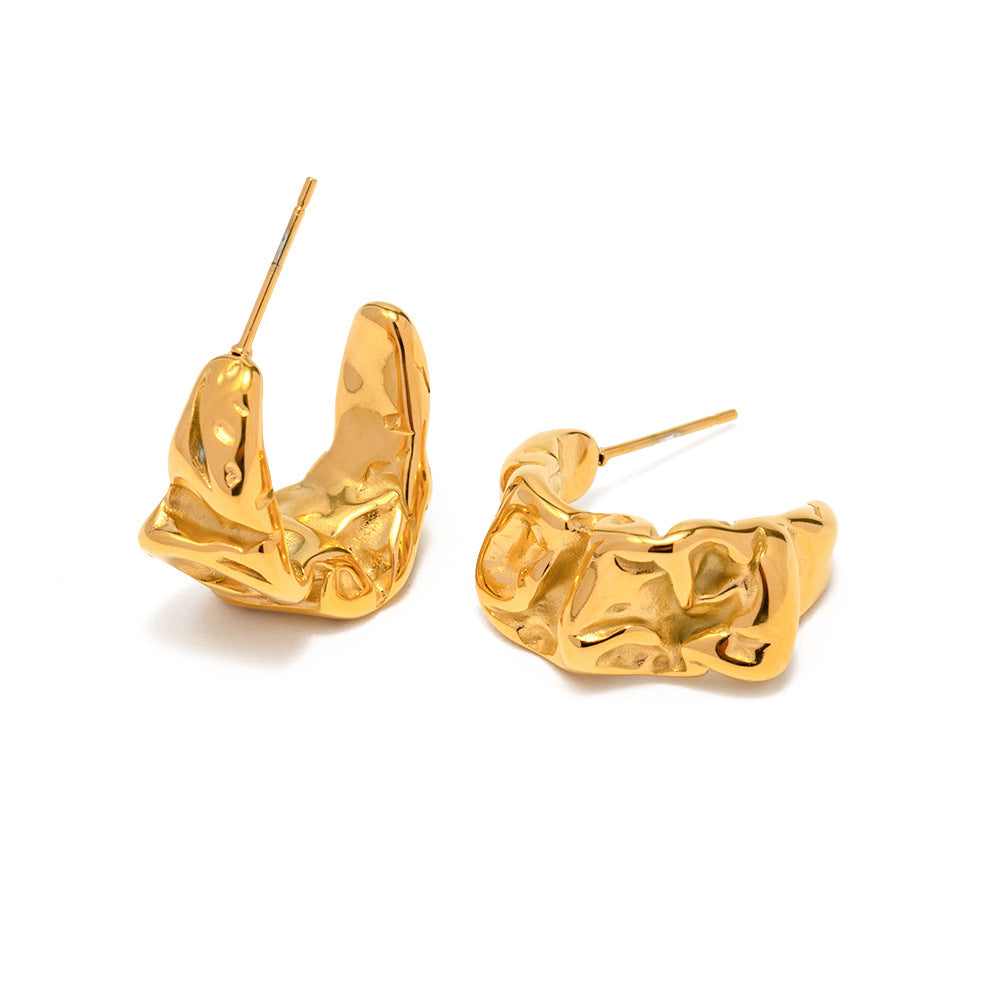 Lovely Lava Gold Earrings-Ringified Jewelry