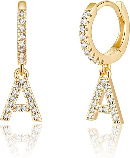 Alphabet Hoop Gold Vermeil Earrings-Ringified Jewelry