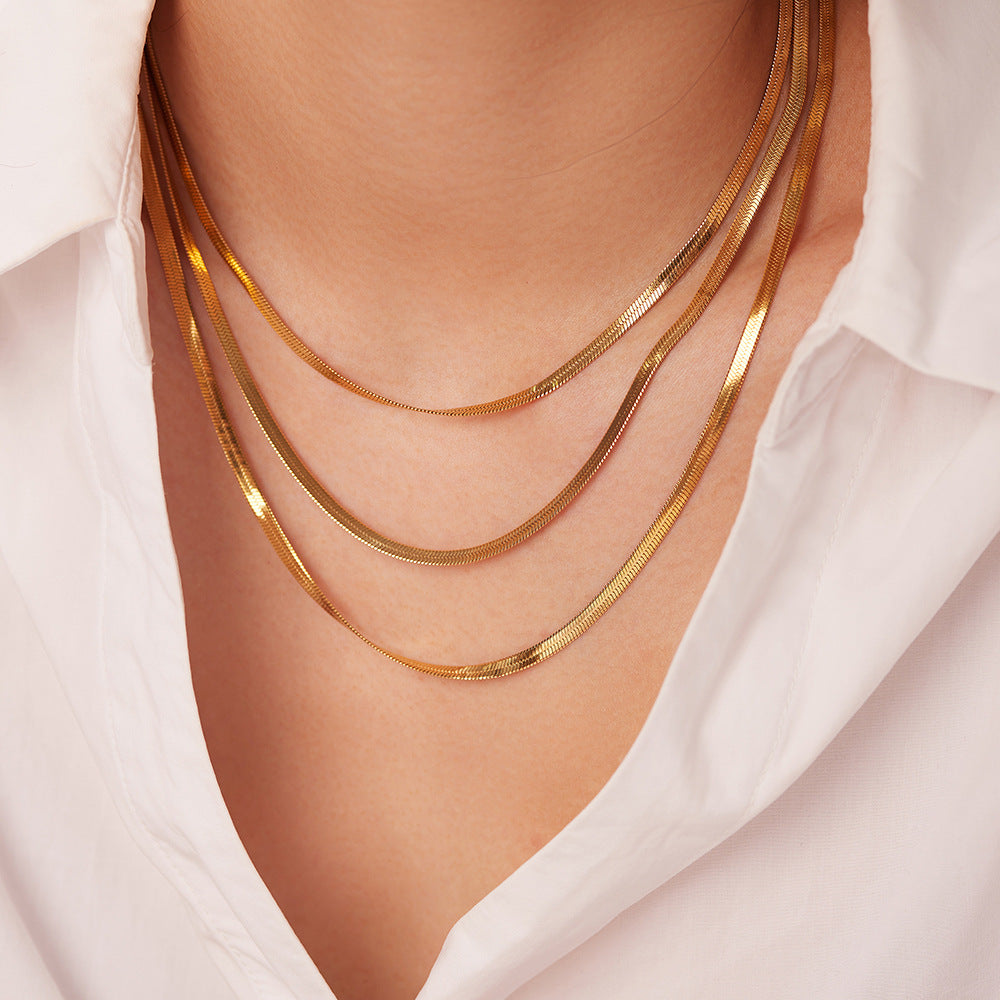 Herringbone Trio Layer Necklace