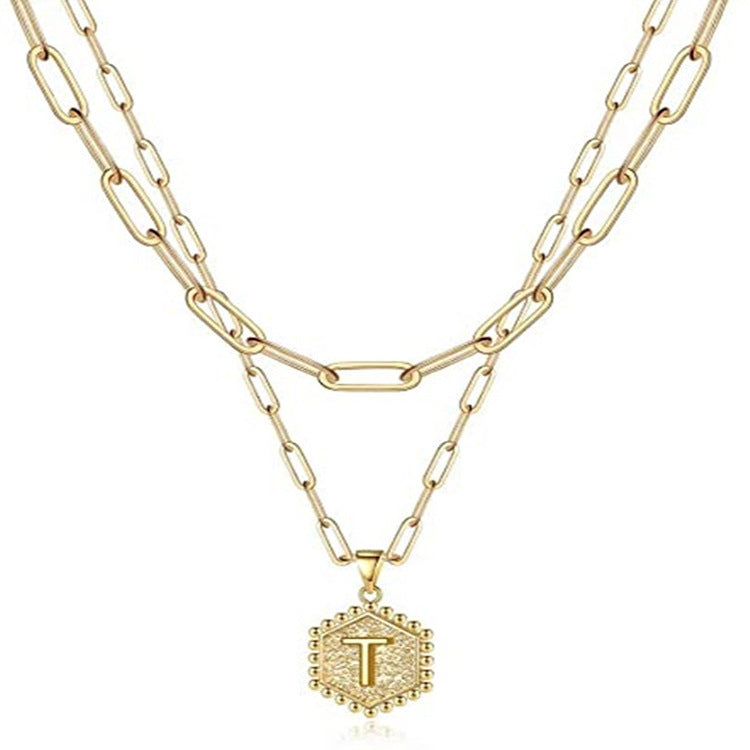 Paperclip Hex Layer Necklace