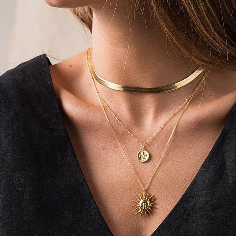 French Herringbone Gold Necklace-Ringified Jewelry