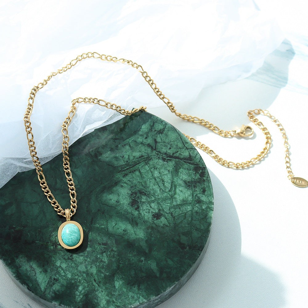 Amelia Tianhe Stone Gold Necklace-Ringified Jewelry