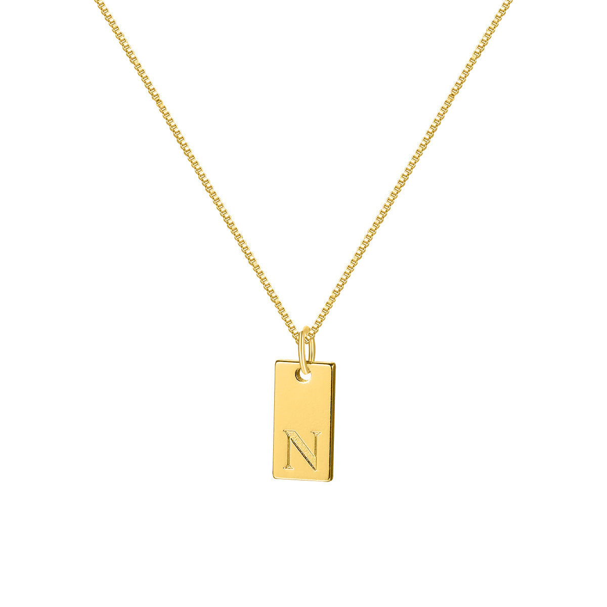 Gold Bar Letter Necklace