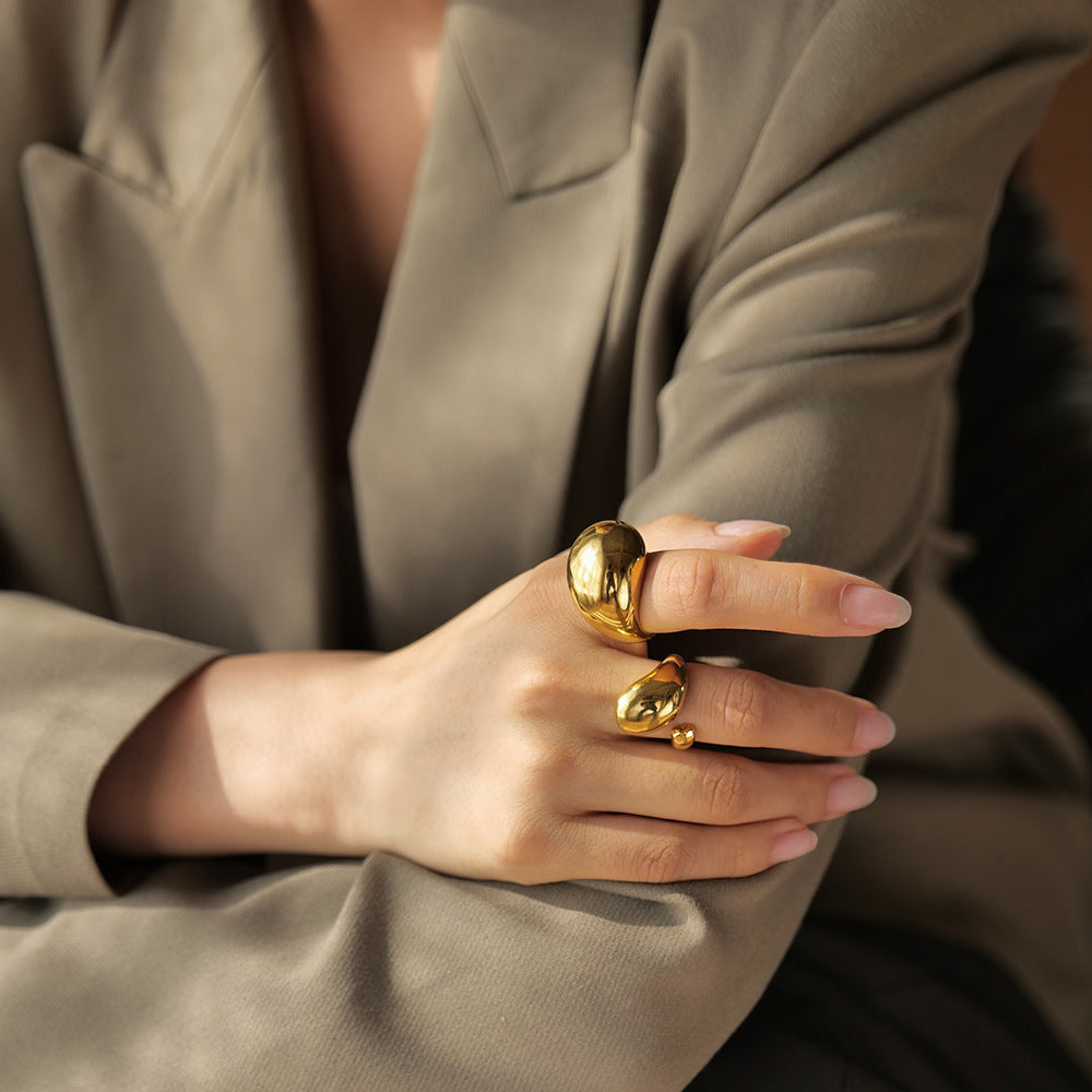 Big Teardrop Gold Ring
