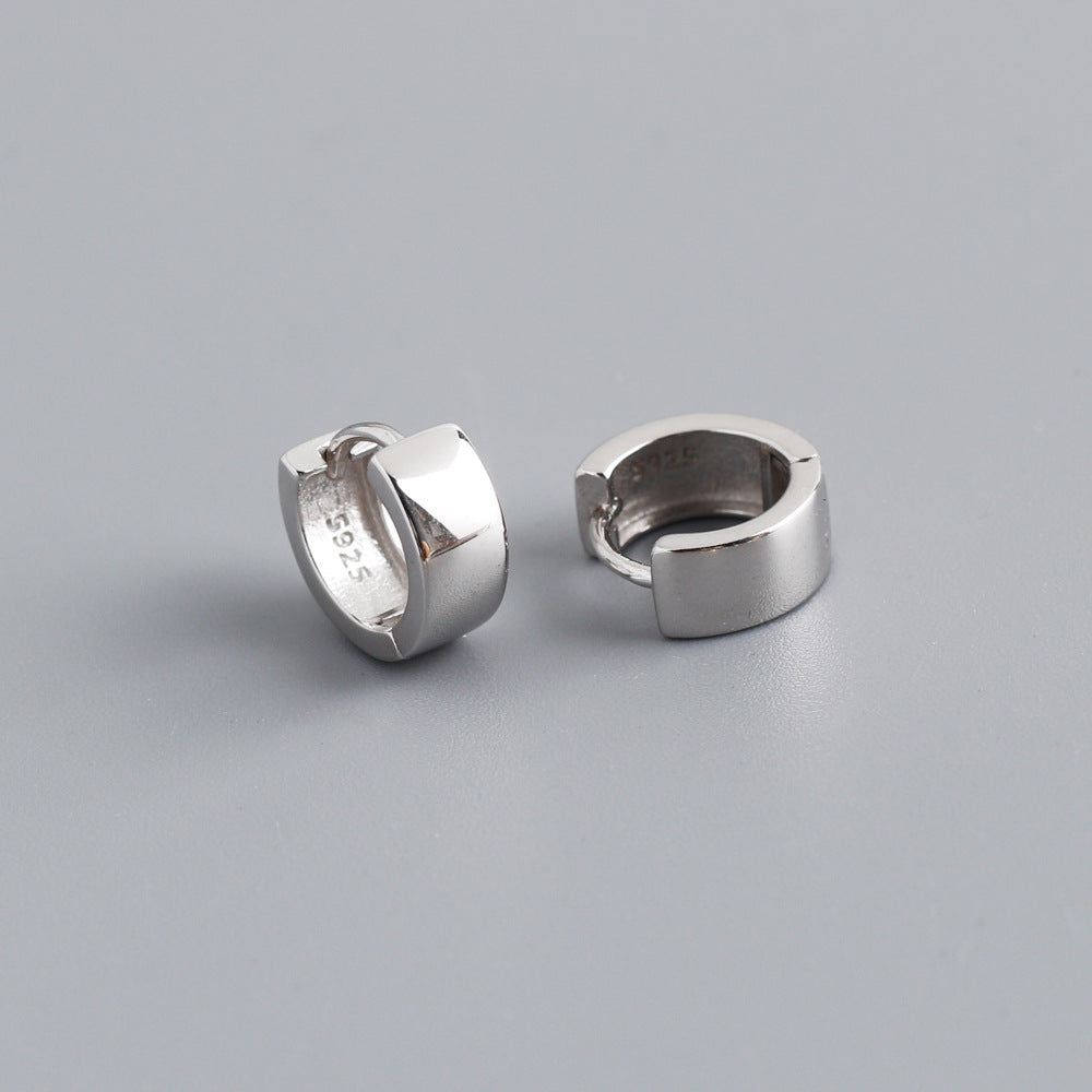 Minimalist White Gold Hoop Earrings-Ringified Jewelry