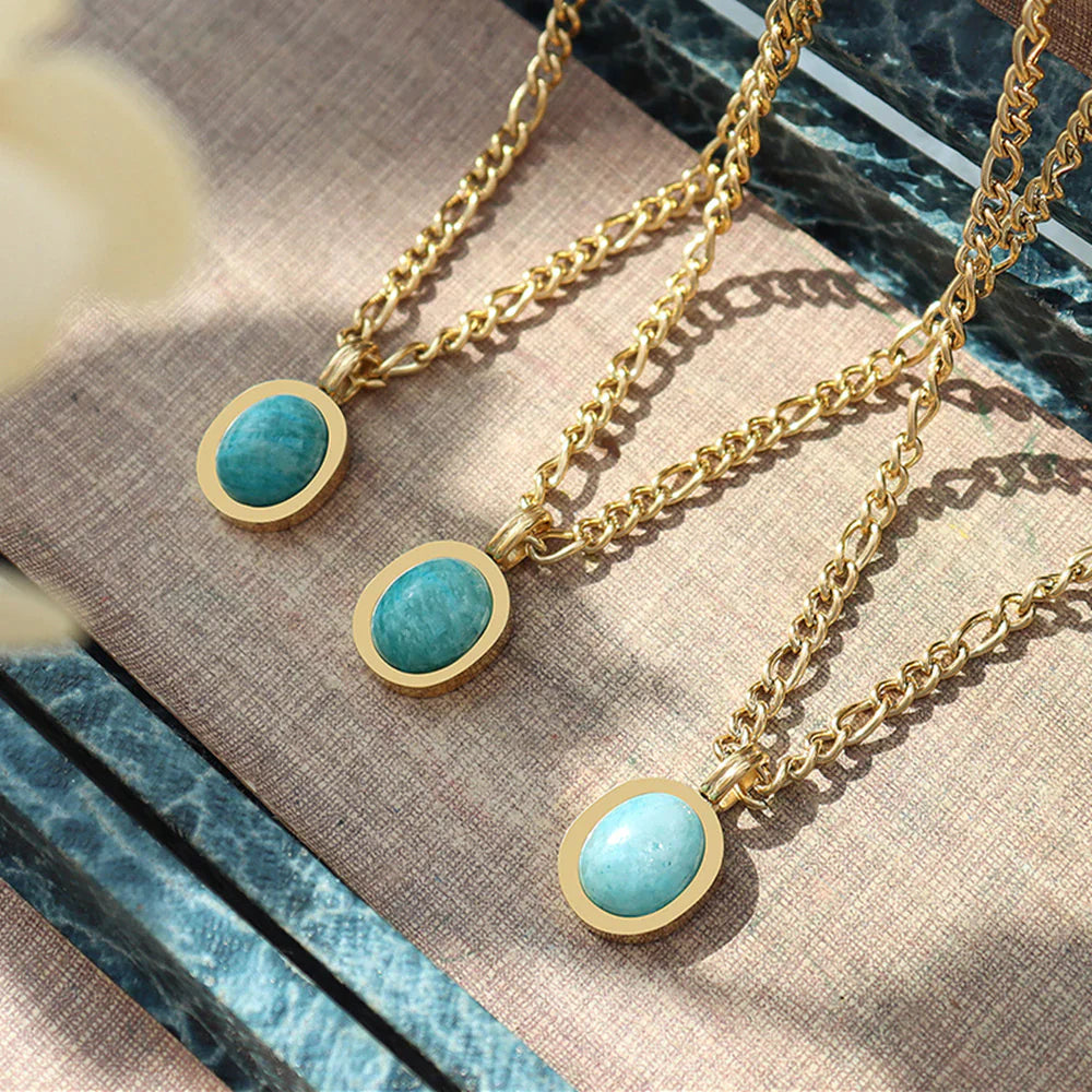 Amelia Tianhe Stone Gold Necklace-Ringified Jewelry