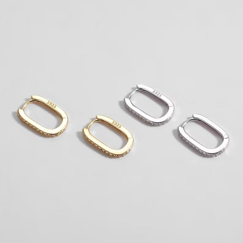 Anella Pave Platinum Hoop Earrings-Ringified Jewelry