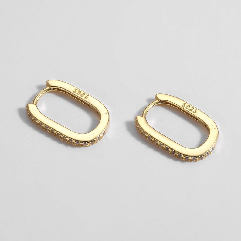 Anella Pave Gold Hoop Earrings-Ringified Jewelry