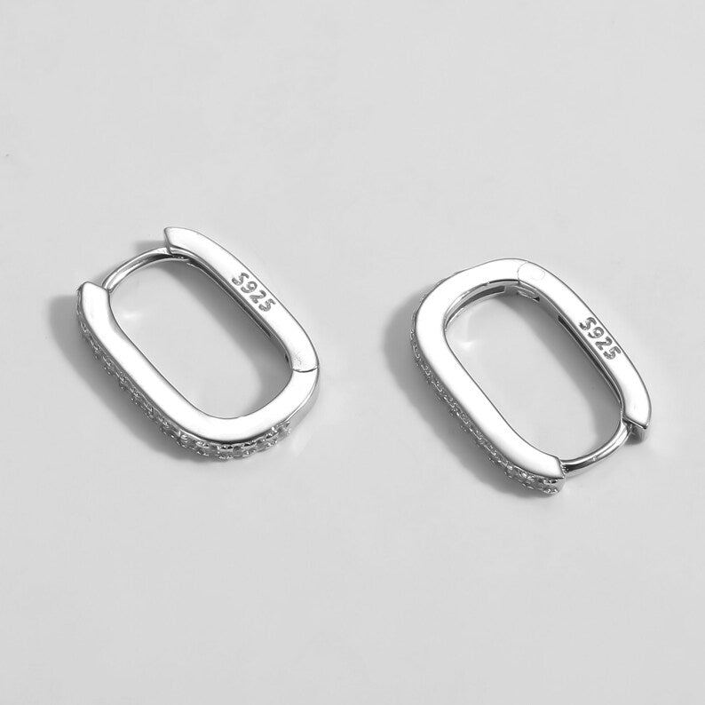Anella Pave Platinum Hoop Earrings-Ringified Jewelry