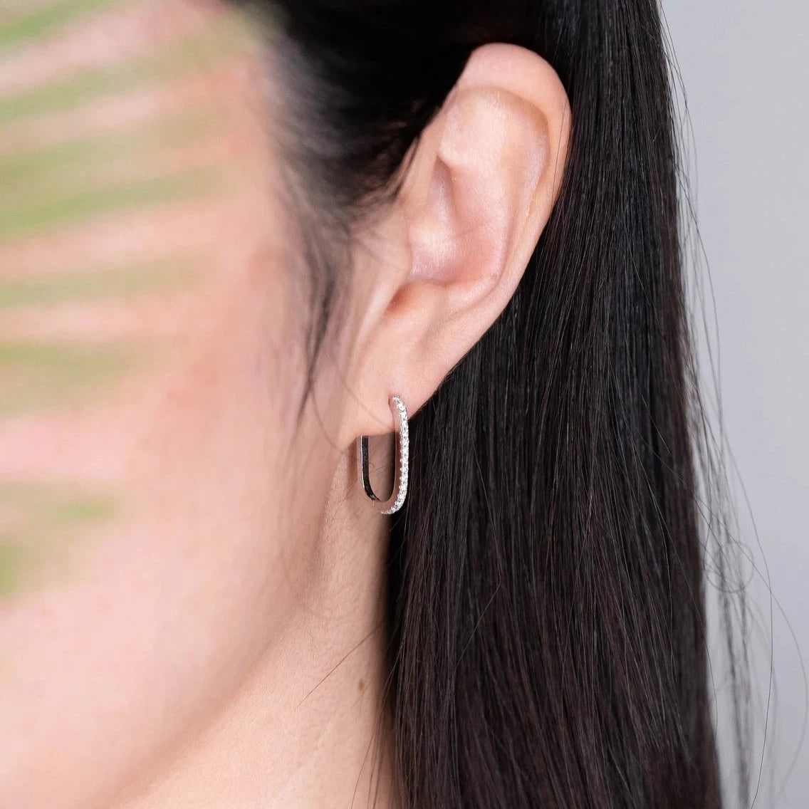 Anella Pavé Silver Hoop Earrings