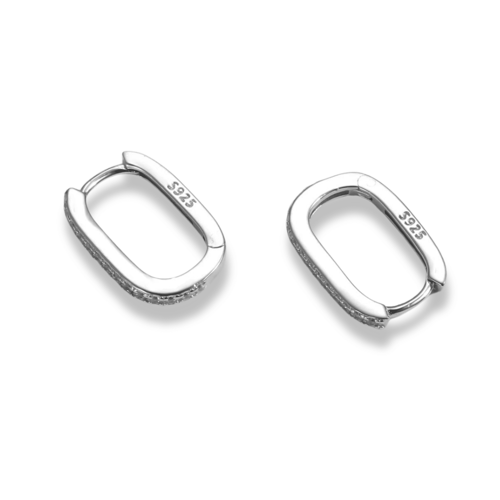 Anella Pavé Silver Hoop Earrings
