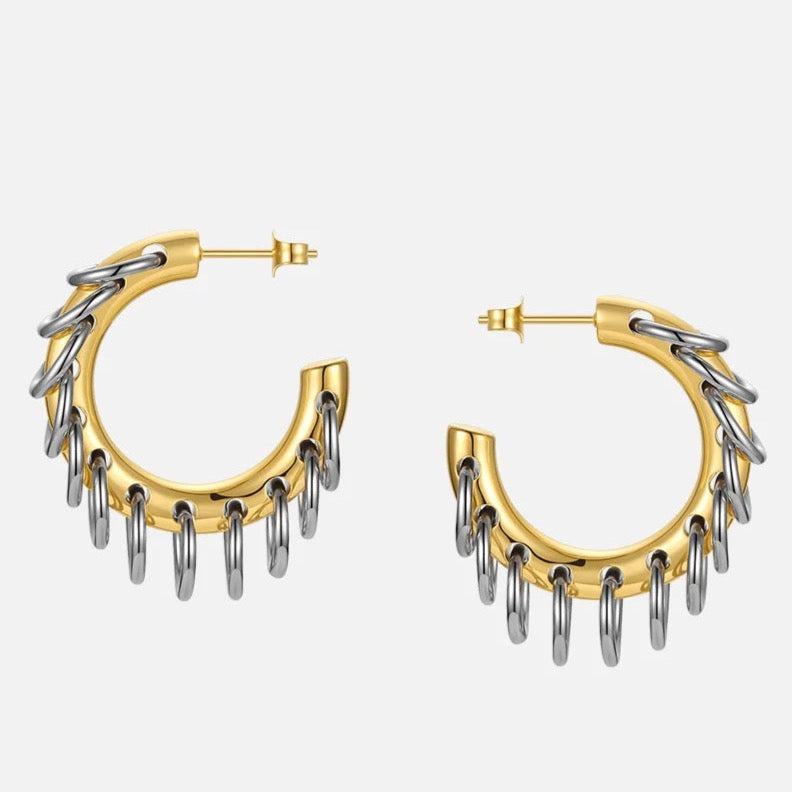 Chain Reaction Hoop Earrings