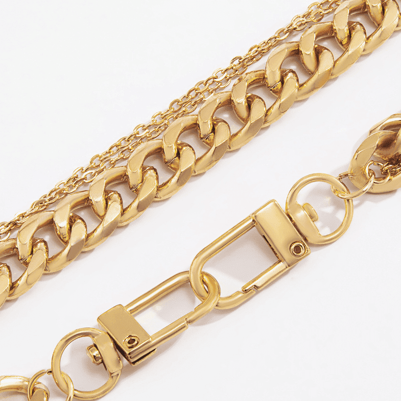 Cubana Double Layer Gold Necklace-Ringified Jewelry