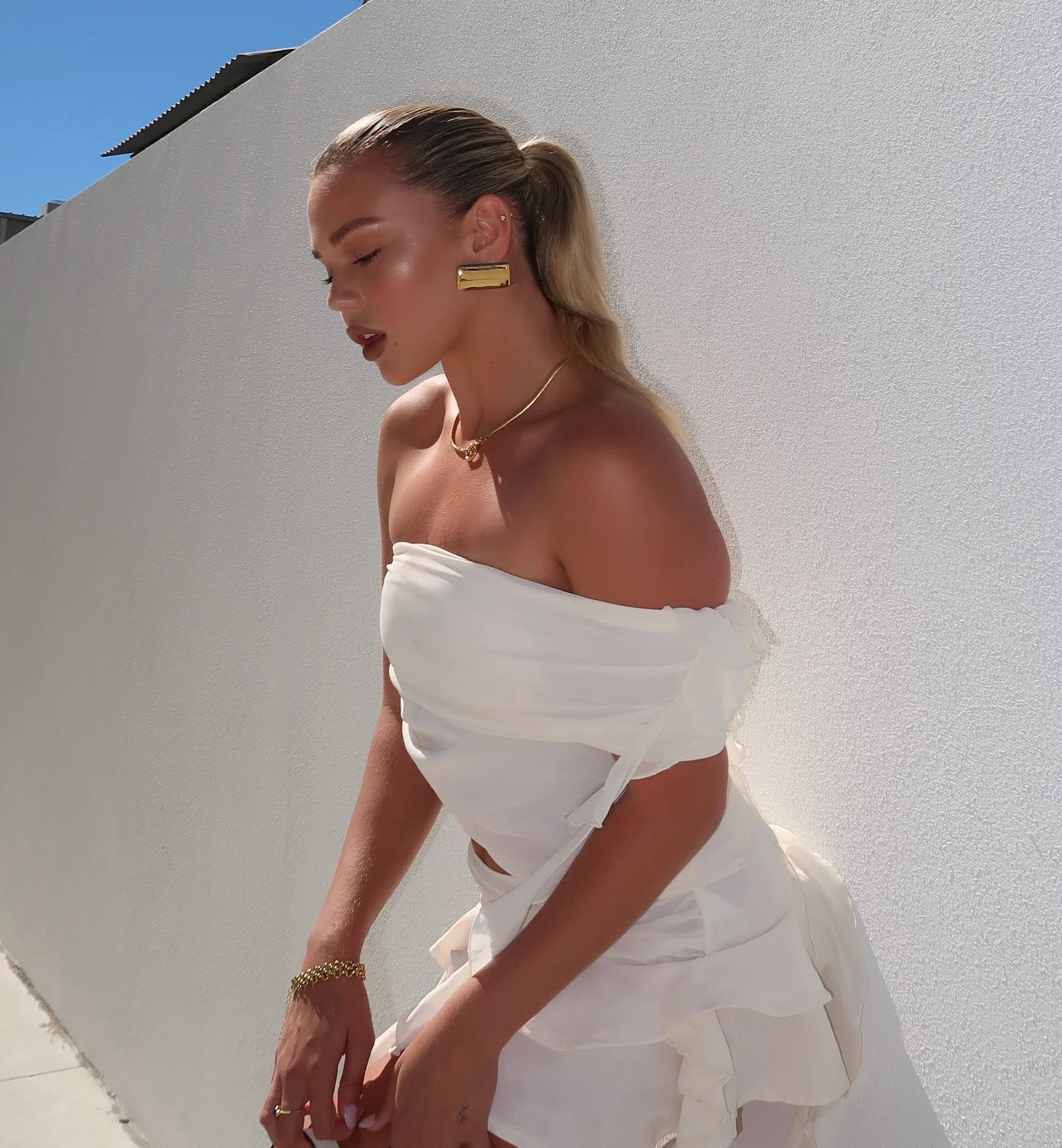 Echo Blade Gold Earrings