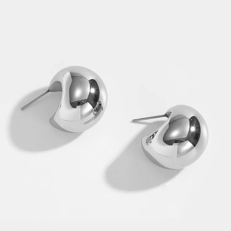 Fat Moon Silver Earrings