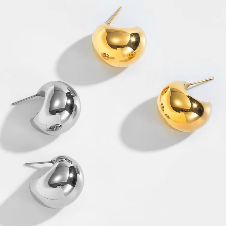 Fat Moon Silver Earrings