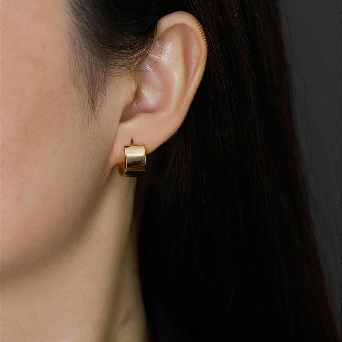 Minimalist White Gold Hoop Earrings-Ringified Jewelry