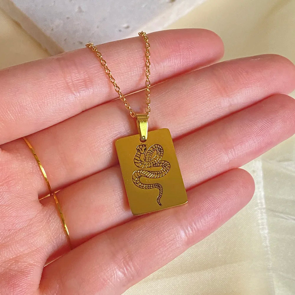 Medusa Snake Gold Necklace-Ringified Jewelry