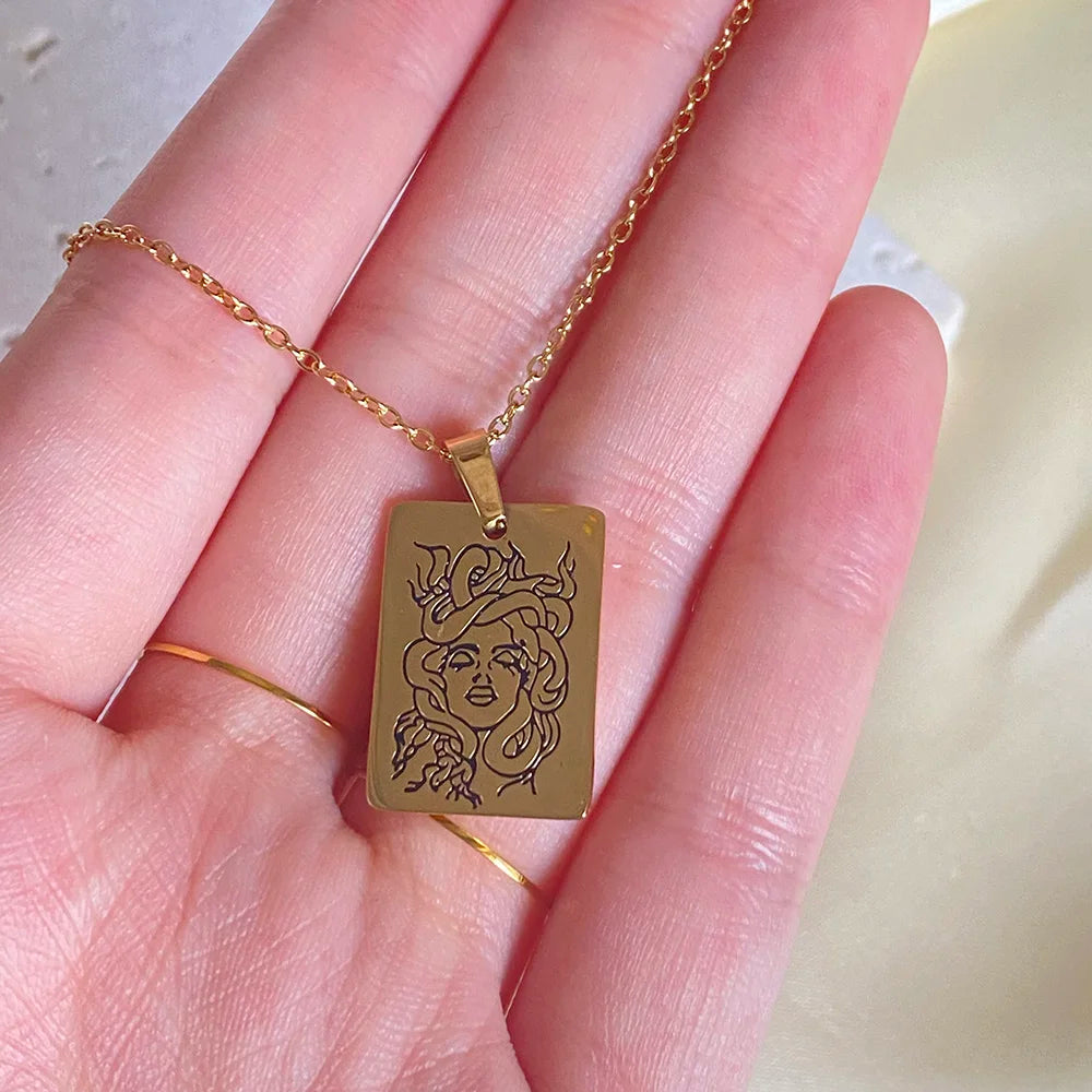 Medusa Snake Gold Necklace-Ringified Jewelry