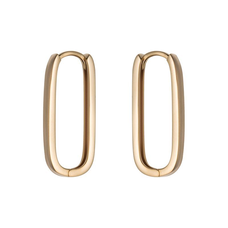 Oblong Sterling Silver Hoop Earrings-Ringified Jewelry