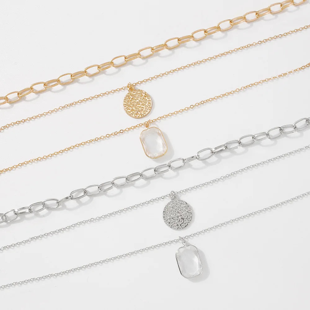 3-in-1 Star Crystal Coin Silver Necklace-Ringified Jewelry