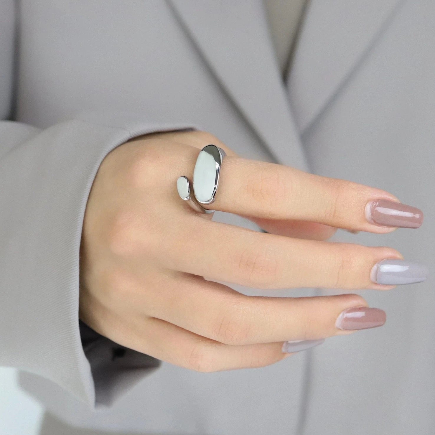 Scialle Signet Silver Wrap Ring